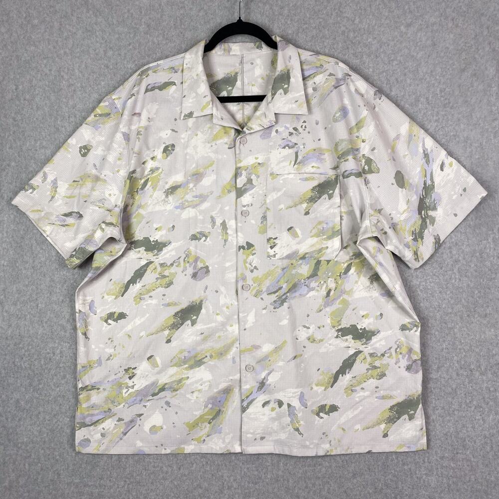 Lululemon XXL Airing Easy Camp Collar Shirt Variegated Bloom Finch Yellow Multi